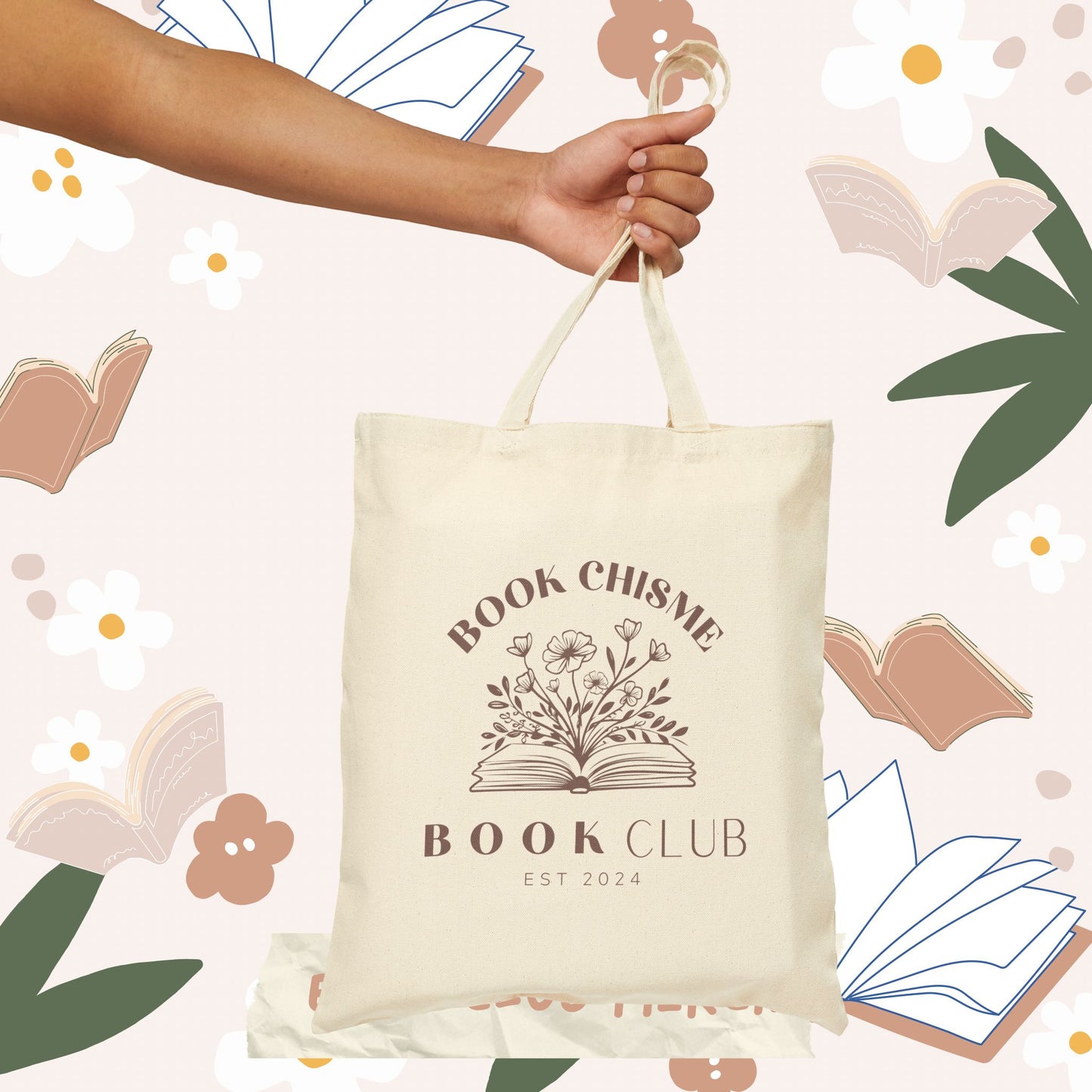 Book Chisme Book Club Cotton Canvas Tote Bag