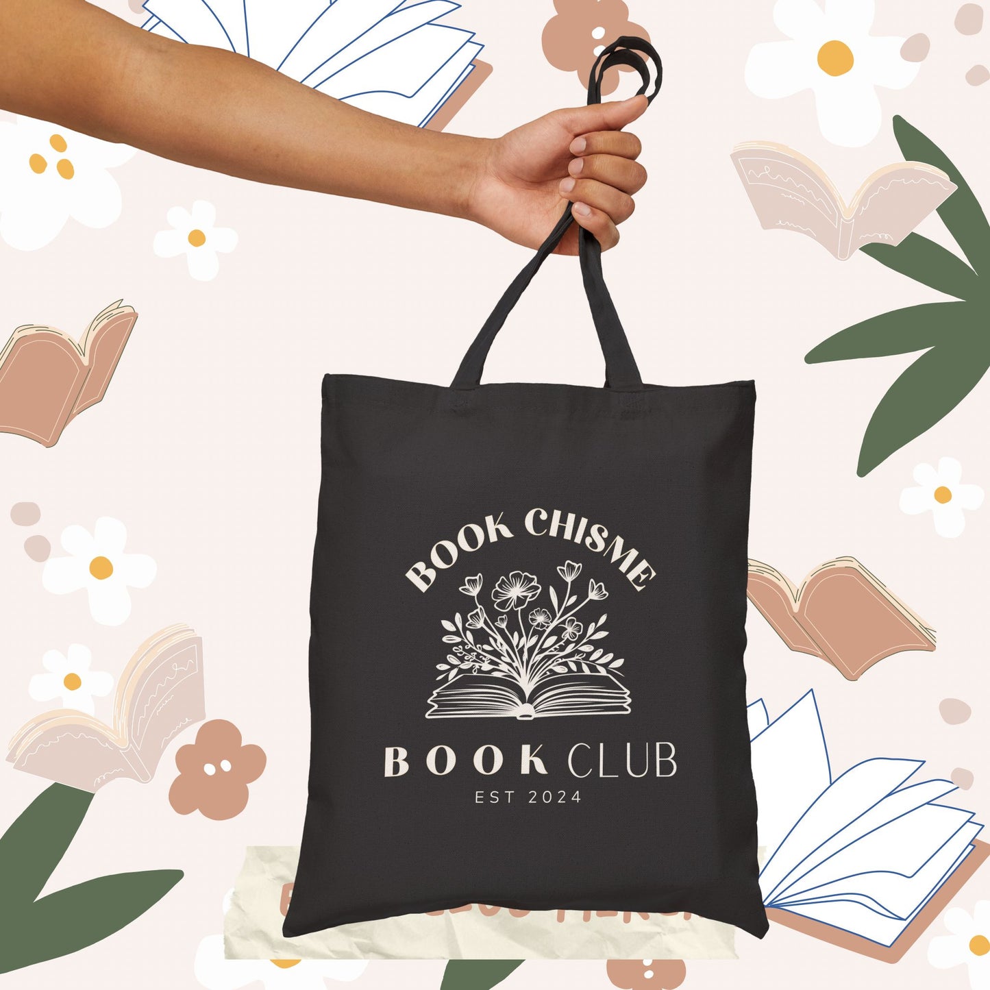 Book Chisme Book Club Cotton Canvas Tote Bag