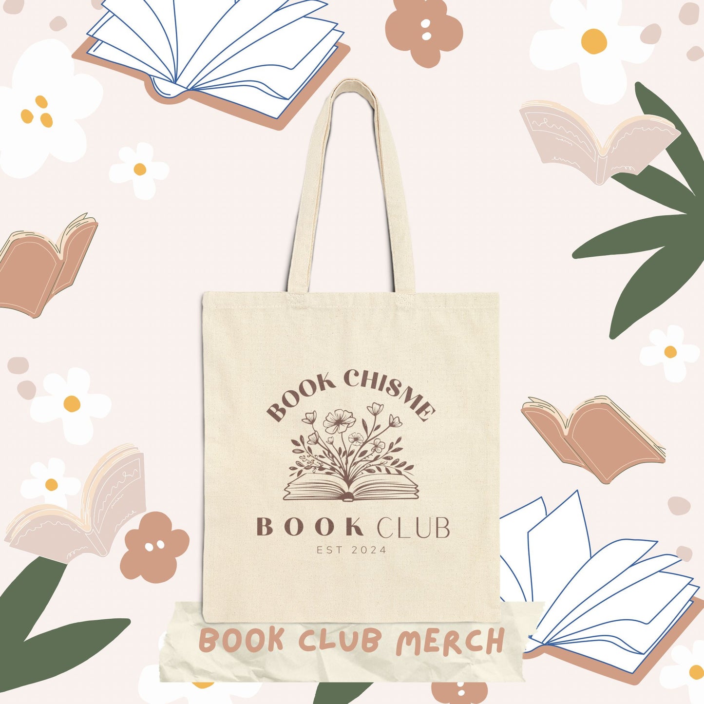 Book Chisme Book Club Cotton Canvas Tote Bag