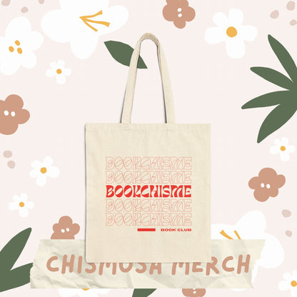Red | Book Chisme Book Club -Cotton Canvas Tote Bag