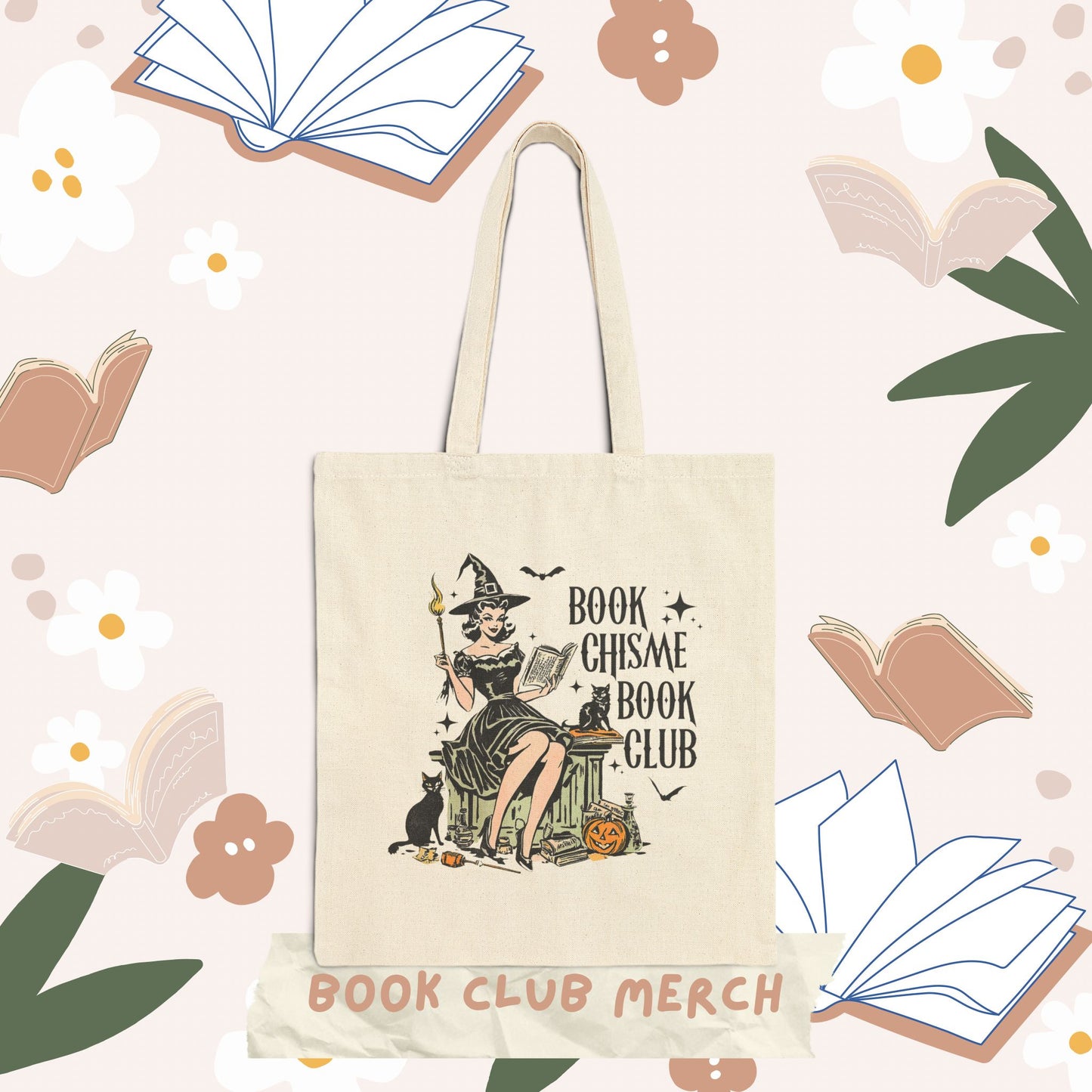 Witch | Book Chisme Book ClubCotton Canvas Tote Bag