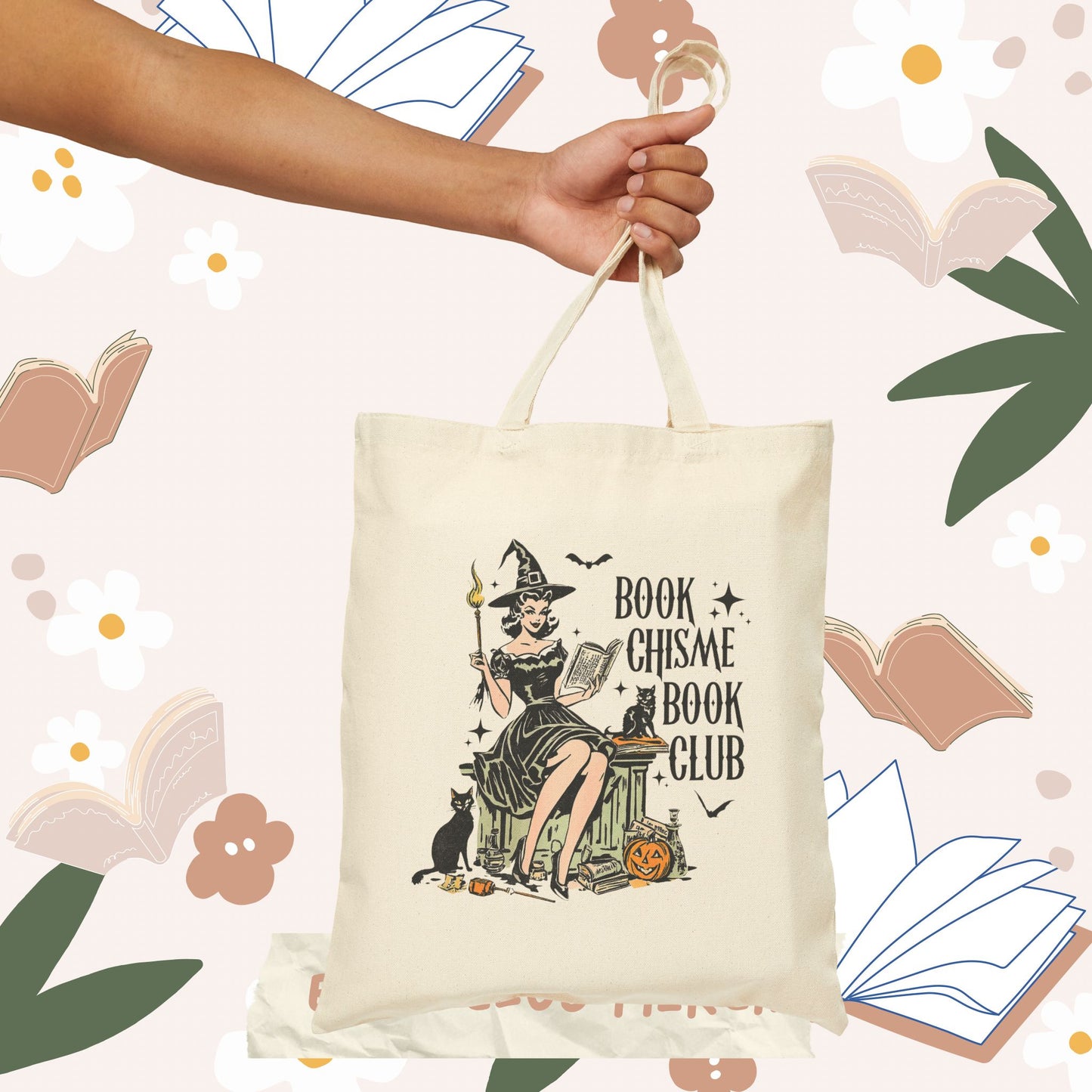 Witch | Book Chisme Book ClubCotton Canvas Tote Bag