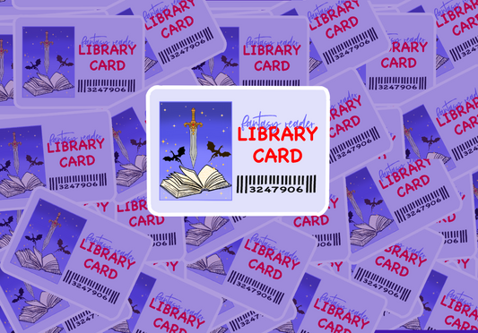 Fantasy Reader Library Card Sticker