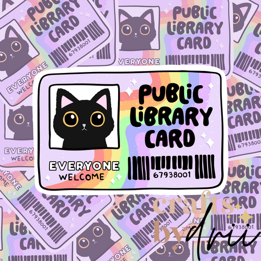 Black Cat Public Library Card Sticker