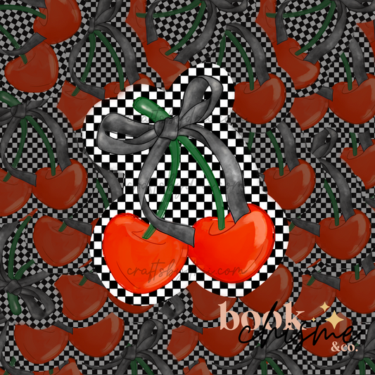 Checkered cherries Sticker