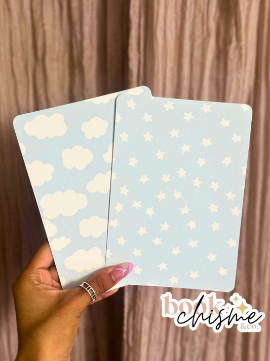 Baby Blue Clouds / Stars  Kindle Insert -Cardstock