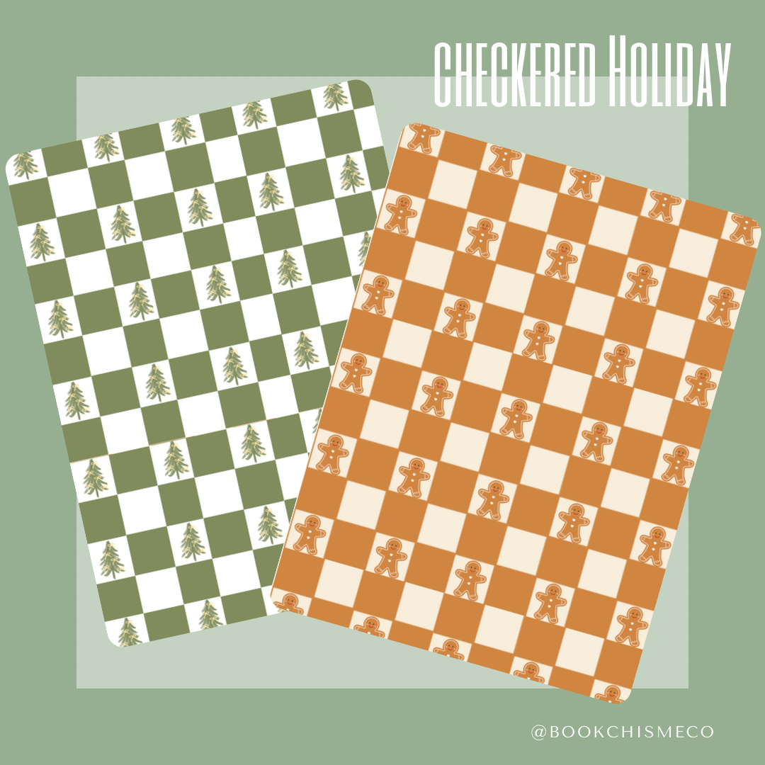 Checkered Holiday Kindle Cardstock Inserts