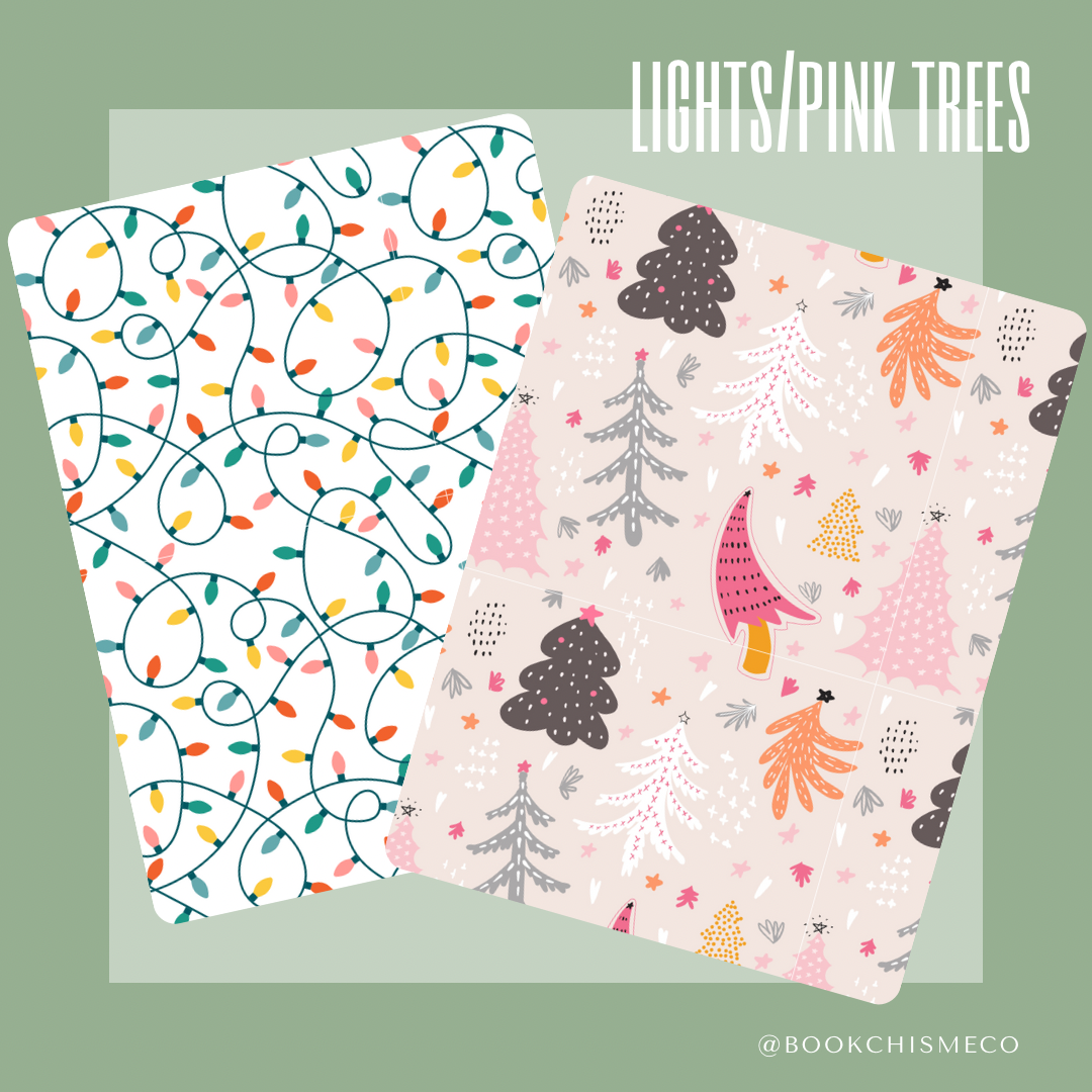 Lights / Pink Trees Kindle Cardstock Inserts